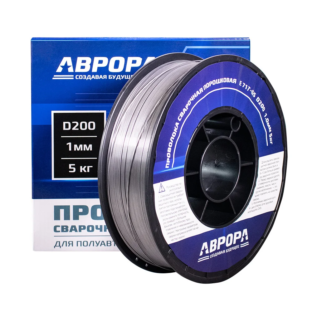 Проволока порошковая E71T-GS d.1.0 мм 5.0кг D200 NO GAS