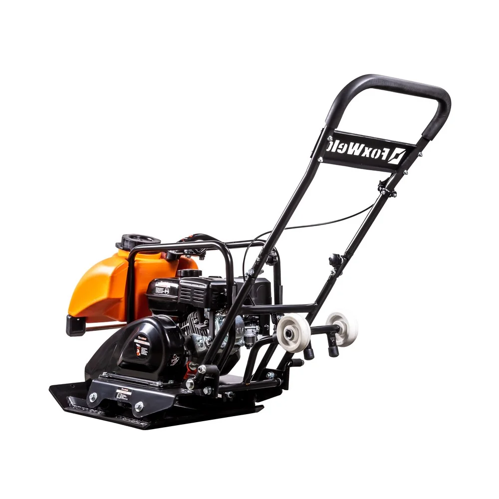 Виброплита FoxWeld PC 80/13, прямоходная, двигатель Lifan 168F-2, вес 80 кг, центробежная сила 13,5 кН, бак с водой, транспорт. колёса