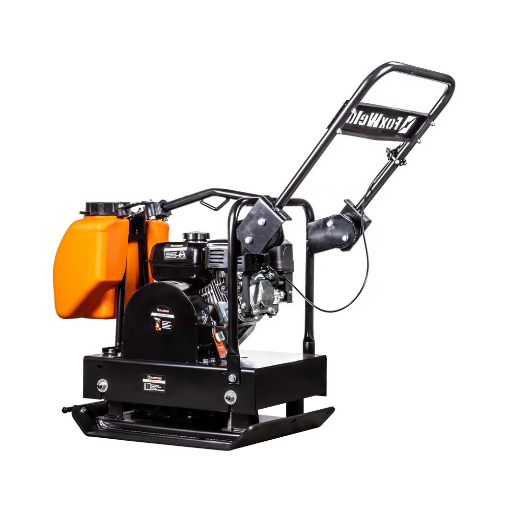 Виброплита FoxWeld PC 100/30, прямоходная, двигатель Lifan 168F-2, вес 100 кг, центробежная сила 30 кН, бак с водой, транспорт. колёса