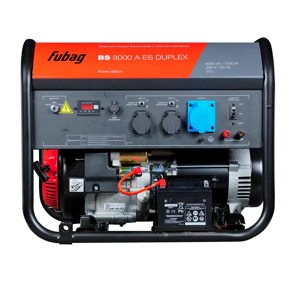 Бензиновый генератор FUBAG BS 8000 A ES DUPLEX с электростартером и коннектором автоматики