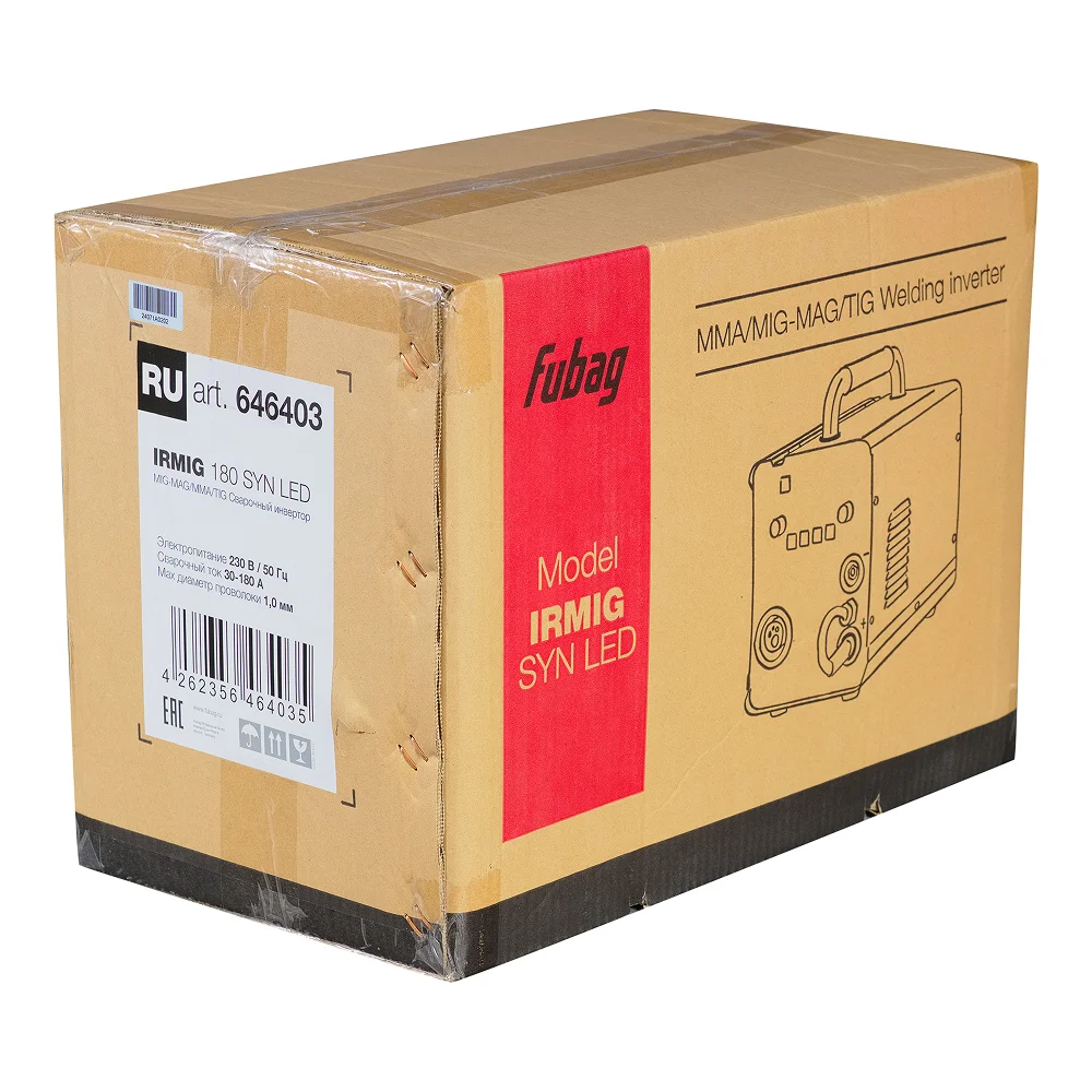 Сварочный полуавтомат FUBAG IRMIG 180 SYN LED с горелкой 250 А в комплекте