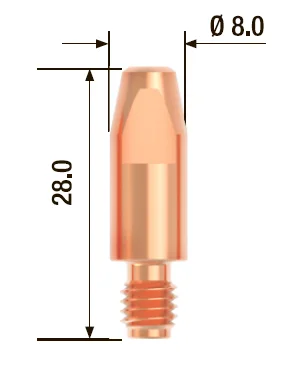 FUBAG Контактный наконечник M6х28 мм ECU D=1.0 мм (10 шт.)