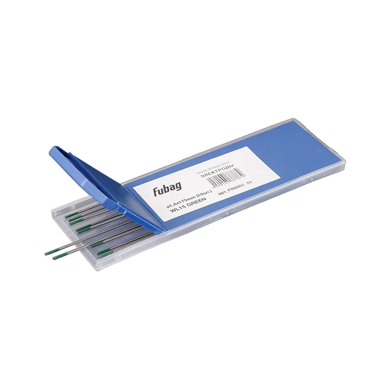 Вольфрамовые электроды FUBAG D 1,6 x 175 мм зеленые (green) WP (10 шт.)