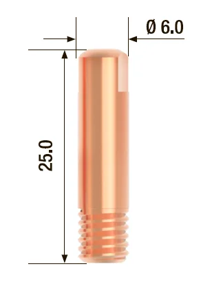 FUBAG Контактный наконечник M6х25 мм ECU D=0.6 мм (10 шт.)