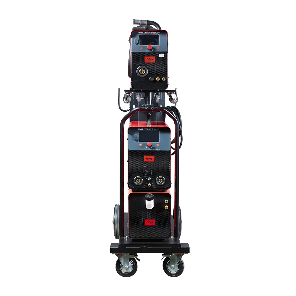 Сварочный полуавтомат FUBAG XMIG 500T DW ПУЛЬС (PULSE) + Подающий механизм ДРАЙВ (DRIVE) XMIG DW ПУЛЬС (PULSE) + Горелка FB 550W 3m + Блок жидкостного охлаждения Cool XMI + Шланг-пакет 5 метров 95 мм2 14 pol с жидкостным охлаждением + Тележка для аппарато