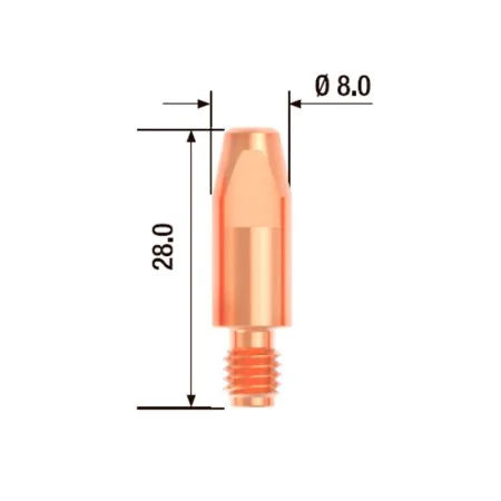 FUBAG Контактный наконечник M6х28 мм ECU D=1.6 мм (25 шт.)