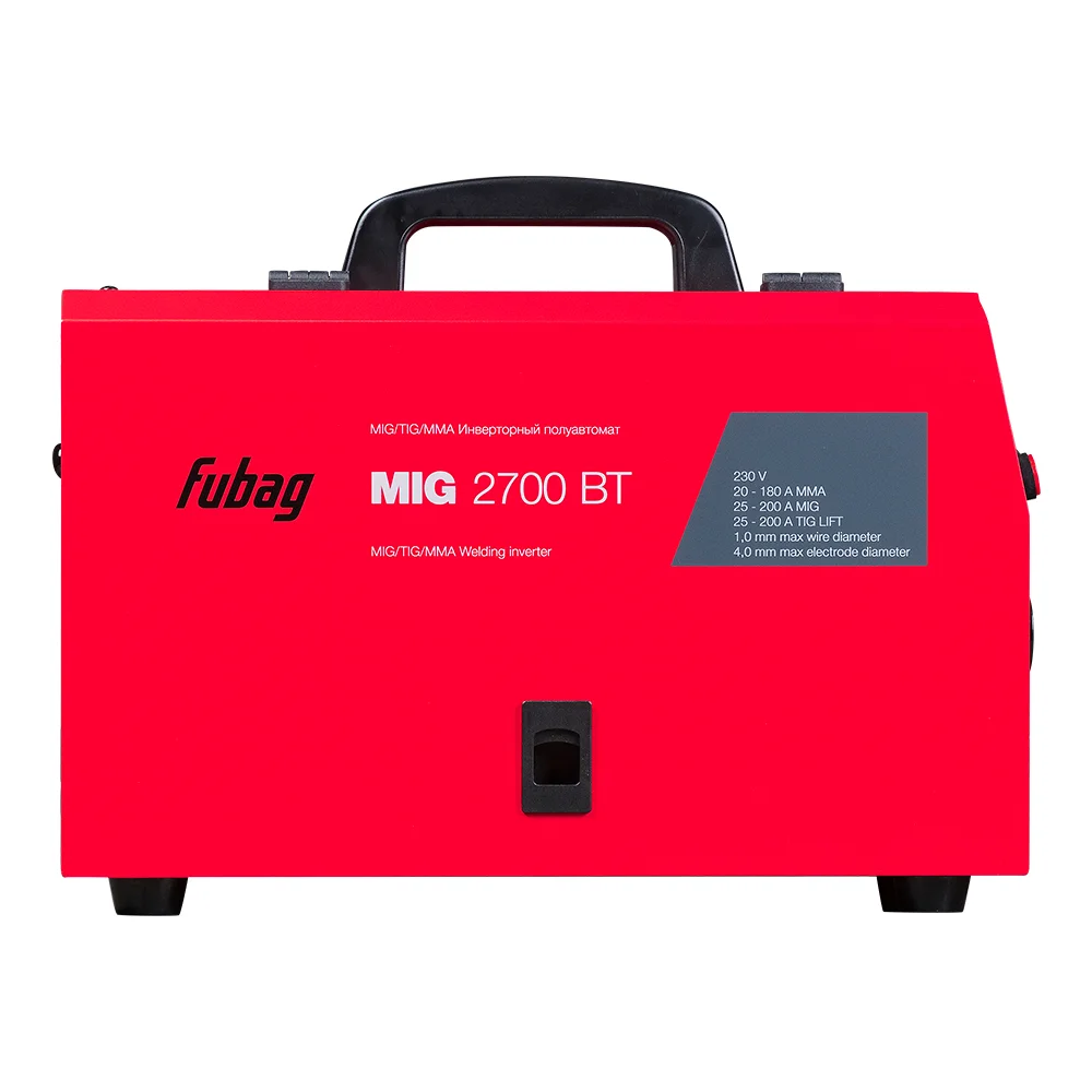 Сварочный инверторный полуавтомат FUBAG MIG 2700 BT + Маска сварщика Хамелеон FUBAG IR 9-13N S в ПОДАРОК