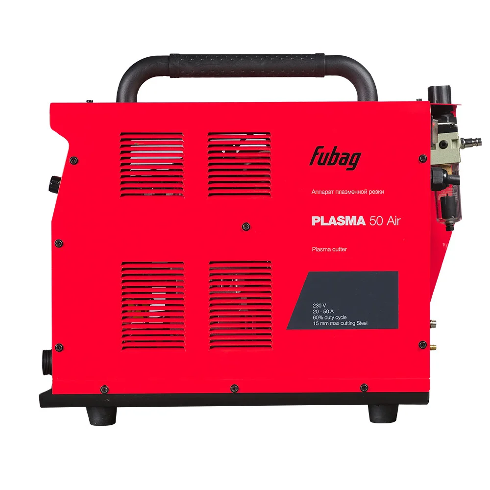 Аппарат плазменной резки FUBAG ПЛАЗМА (Plasma) 50 с компрессором (46123) + Горелка для плазмореза FB P60 6 м + Защитный колпак для FB P40 с компрессором (AIR) (2 шт.)