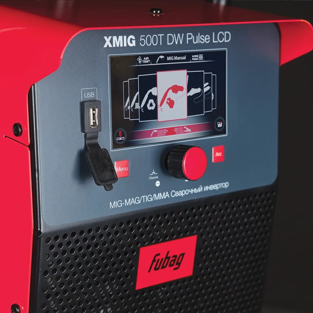 Сварочный полуавтомат FUBAG XMIG 500T DW ПУЛЬС (PULSE) + Подающий механизм ДРАЙВ (DRIVE) XMIG DW ПУЛЬС (PULSE) + Горелка + Блок жидкостного охлаждения + Шланг-пакет + Тележка