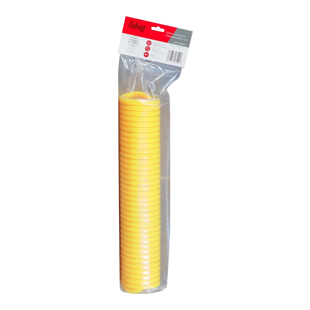 Шланг FUBAG спиральный с фитингами рапид, полиуретан, 13 бар, 8 x 12 мм, 10 м