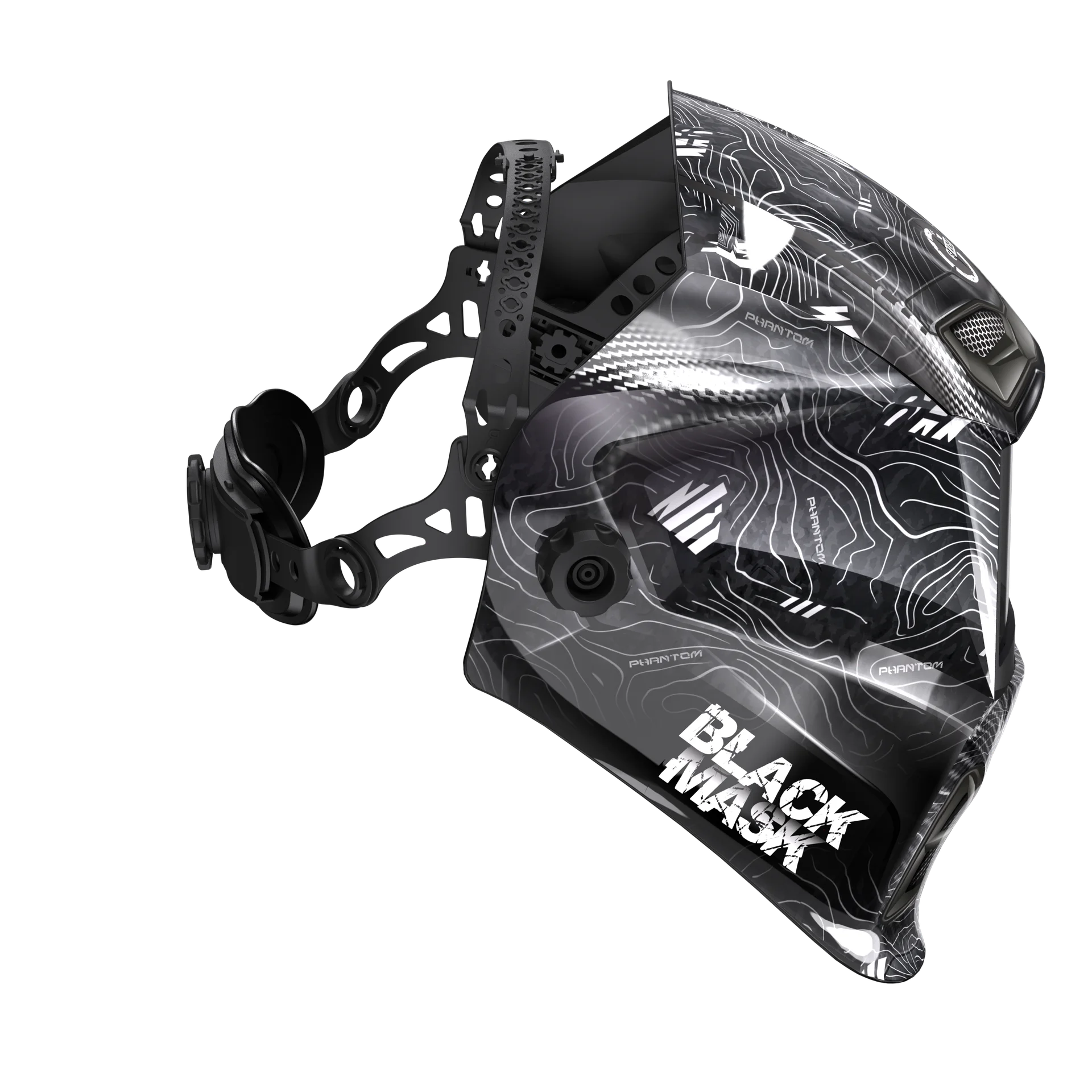 Маска сварщика хамелеон BLACK MASK АСФ 777 P (с наклейкой PHANTOM) 51ST777PH