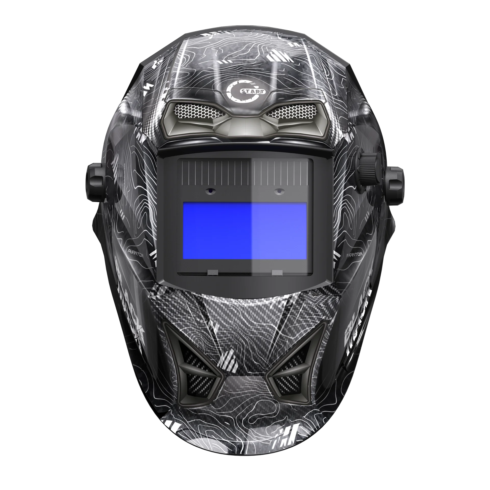 Маска сварщика хамелеон BLACK MASK АСФ 777 P (с наклейкой PHANTOM) 51ST777PH