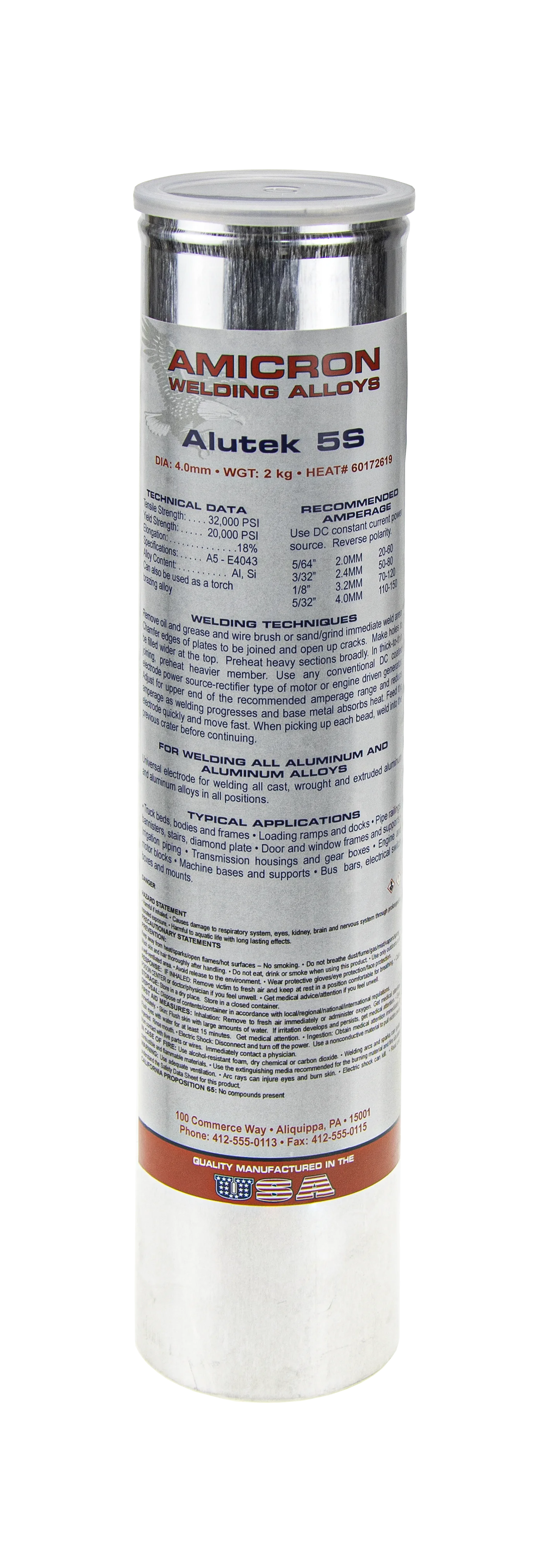 Alutek 5S d.4 (уп 2кг) Сварочные электроды Amicron W.A. (2/8) 06AMAL40