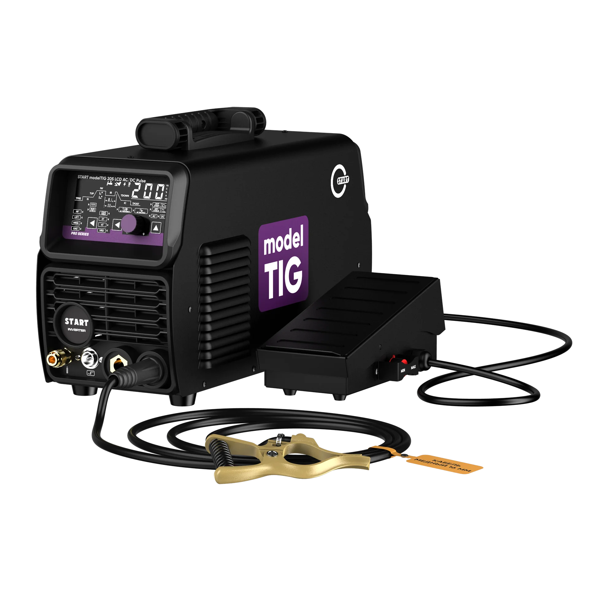 START modelTIG 205 LCD AC/DC TIG PULSE Установка аргонодуговой сварки 3W205APL