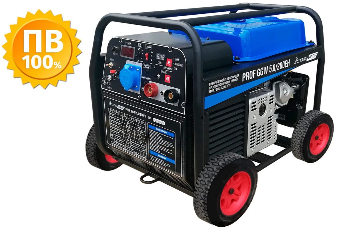 Бензиновый сварочный генератор ТСС PROF GGW 5.0/200EH (MMA/TIG/Cellulose) 027657