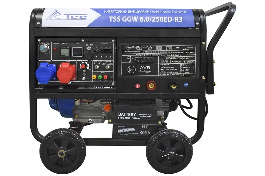 Инверторный бензиновый сварочный генератор ТСС GGW 6.0/250ED-R3 026495