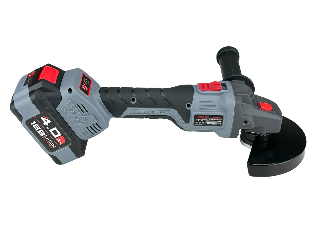 УШМ аккумуляторная бесщеточная ProfiPower MKDGA-18V (Li-ion-2шт, 4.0Ач, 125 мм, 0-9000 об/мин, З/У,