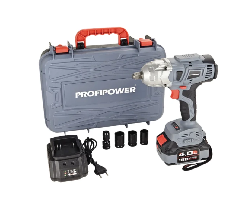 Гайковерт аккумуляторный бесщеточный ударный ProfiPower DWDTW-18V (Li-ion-1шт, 4.0Ач, 600Нм, ударный)