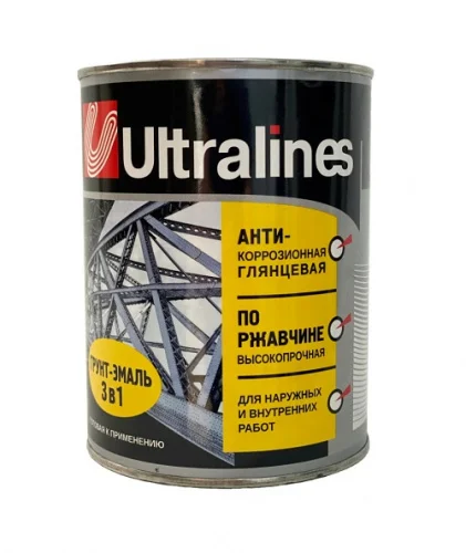 Грунт-эмаль по ржавчине 3в1 Ultra Lines (Графит)